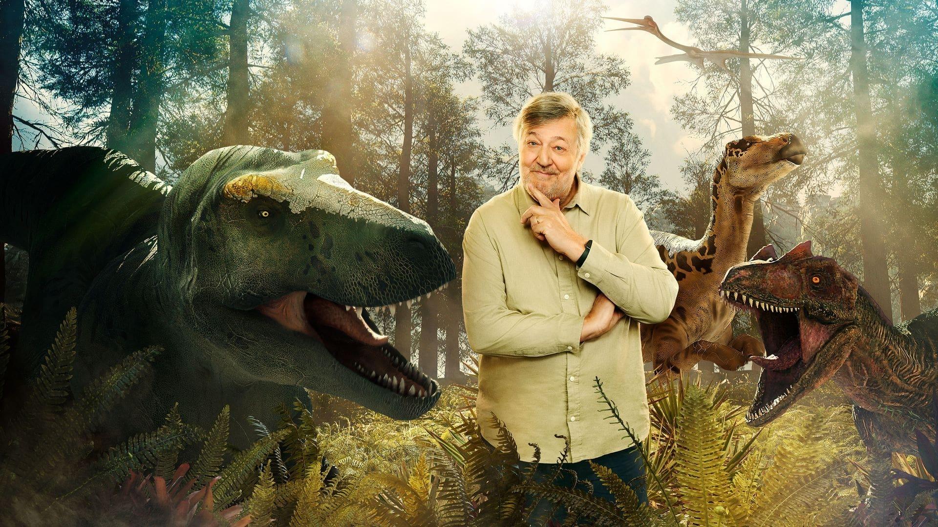 Dinosaur with Stephen Fry backdrop