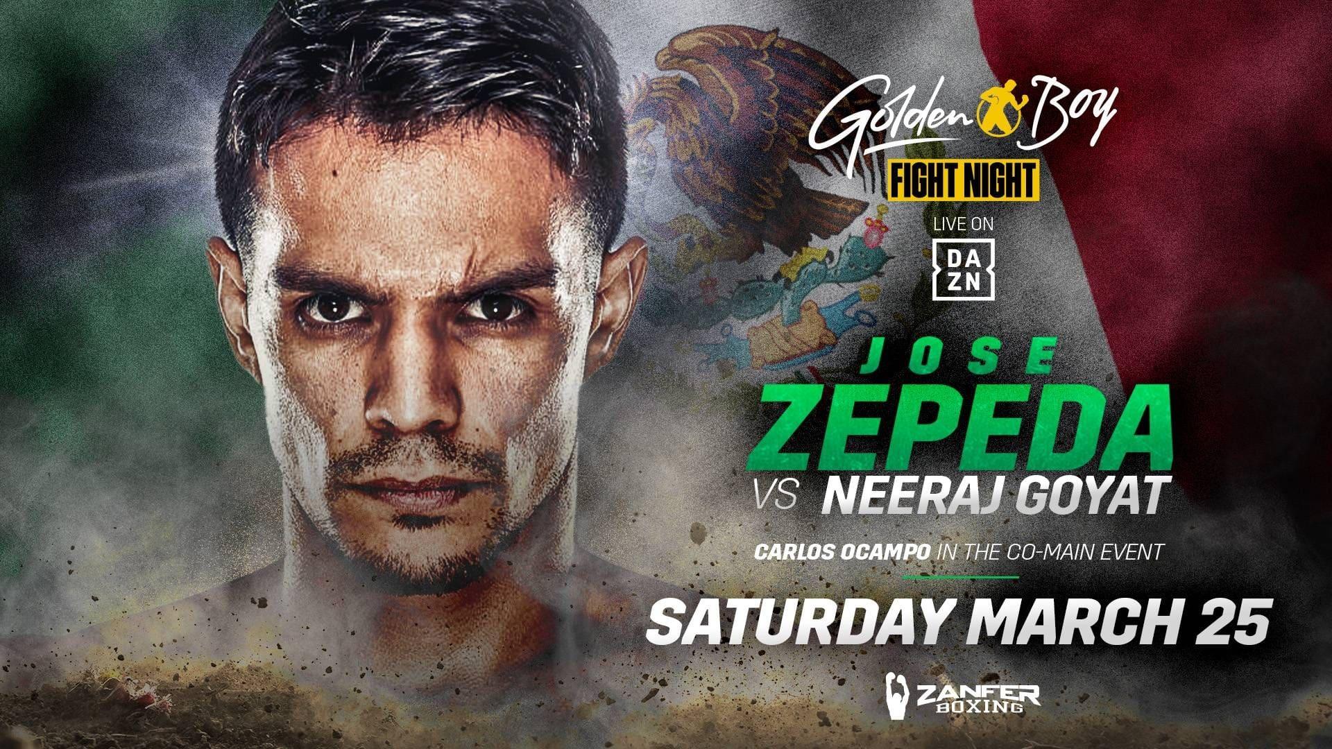 Jose Zepeda vs. Neeraj Goyat backdrop