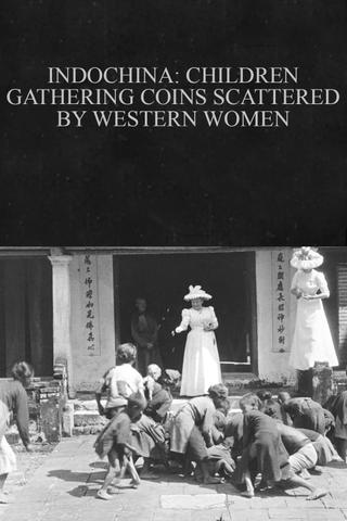 Indochina: Children Gathering Coins Scattered by Western Women poster