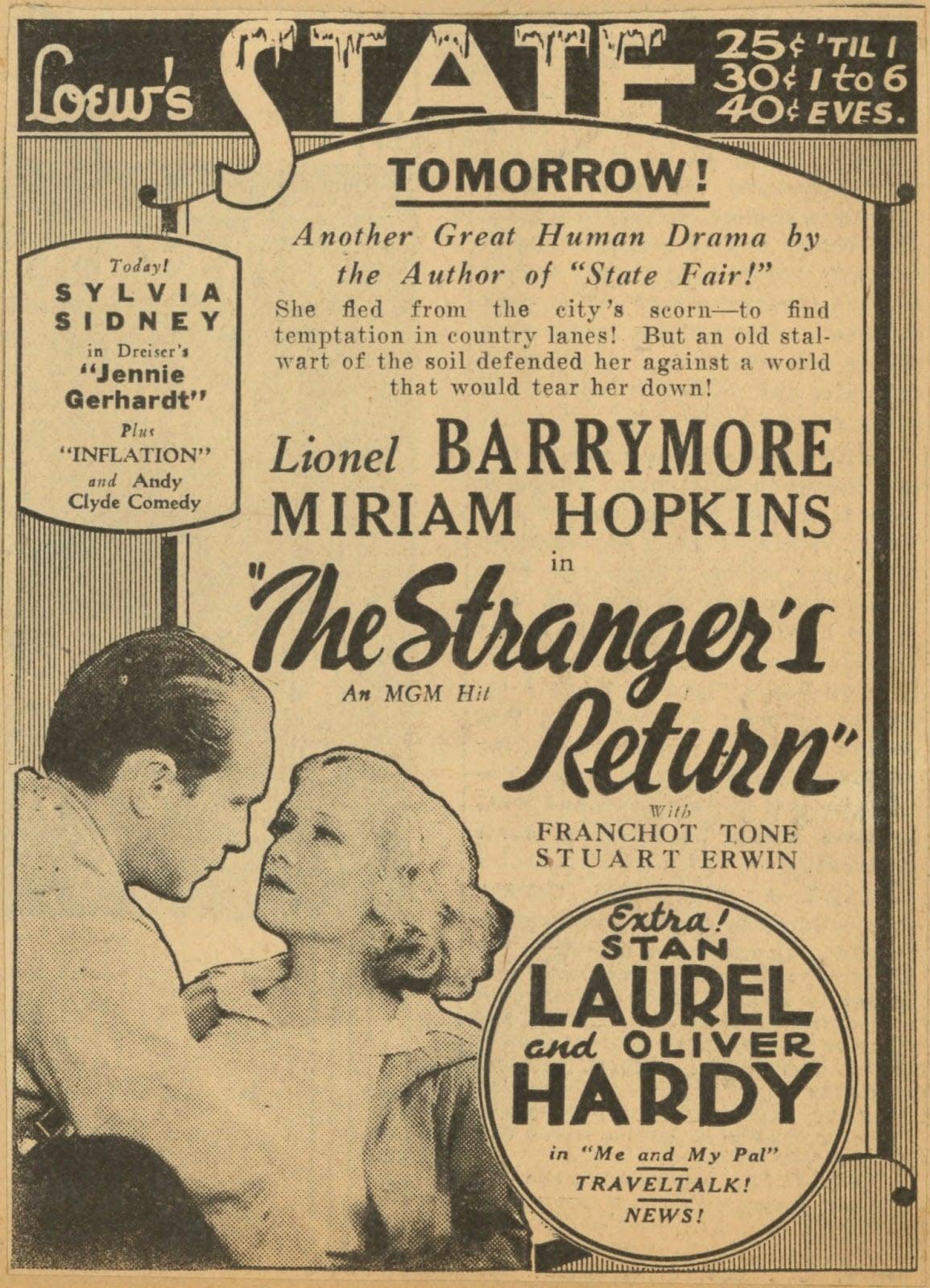 The Stranger's Return poster