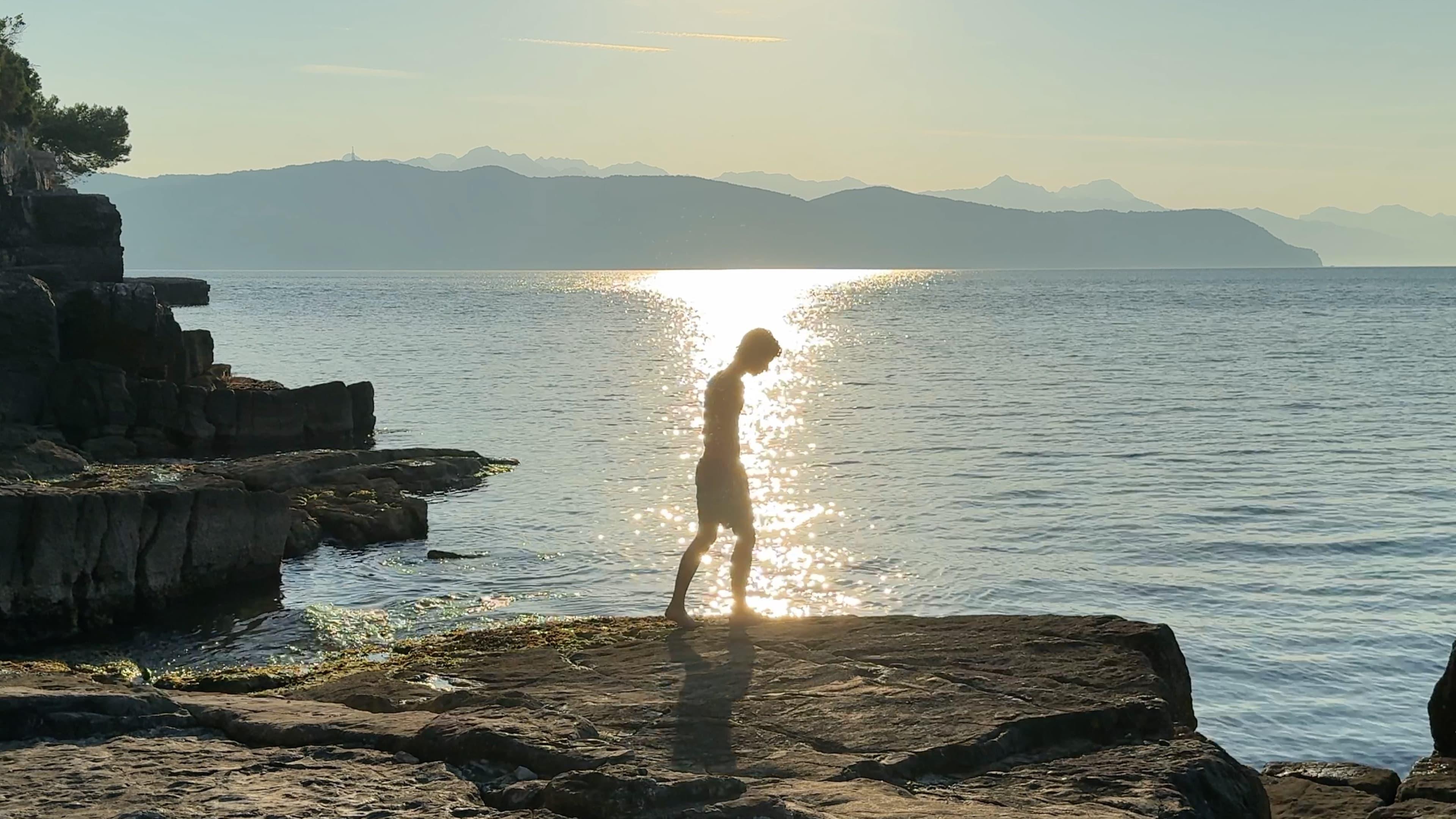 Summer on a solitary beach backdrop