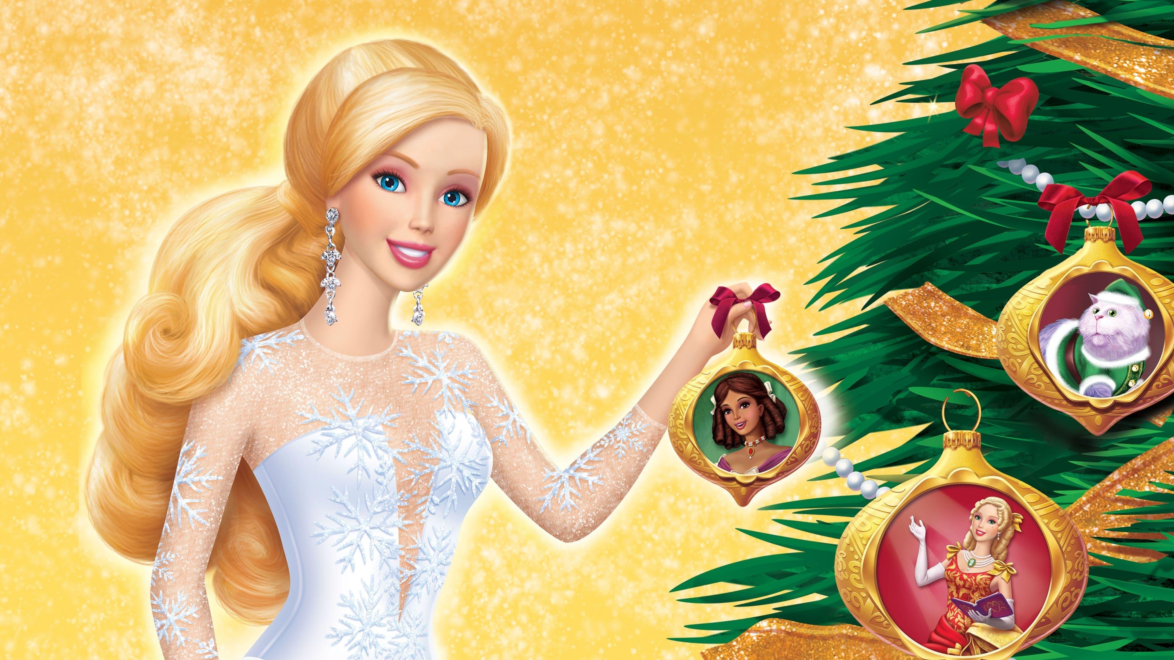 Barbie in 'A Christmas Carol' backdrop