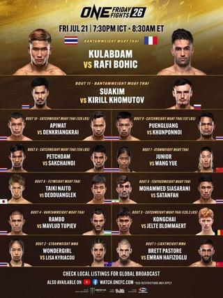 ONE Friday Fights 26: Kulabdam vs. Bohic poster