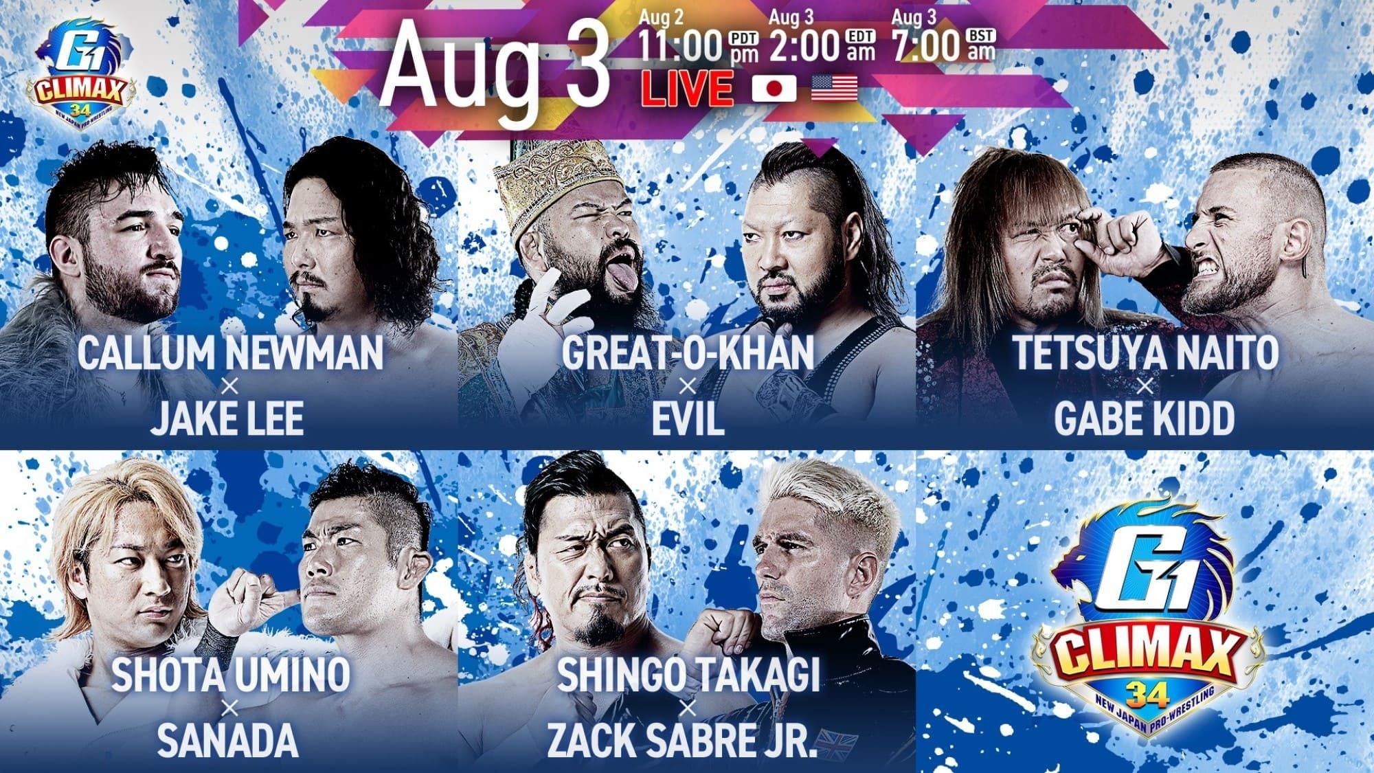 NJPW G1 Climax 34: Day 9 backdrop