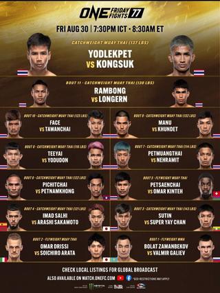 ONE Friday Fights 77: Yodlekpet vs. Kongsuk poster