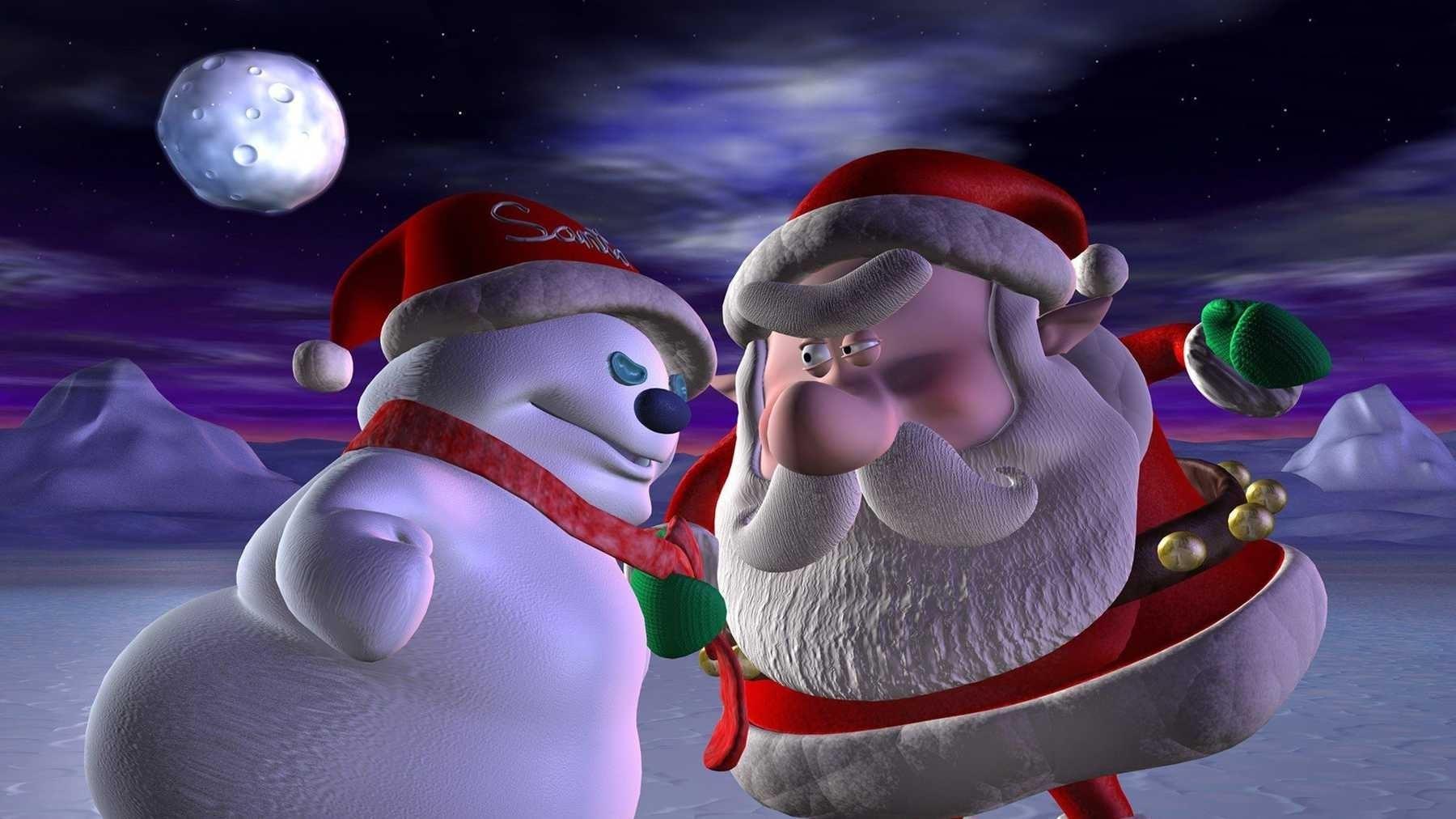 Santa vs. the Snowman backdrop