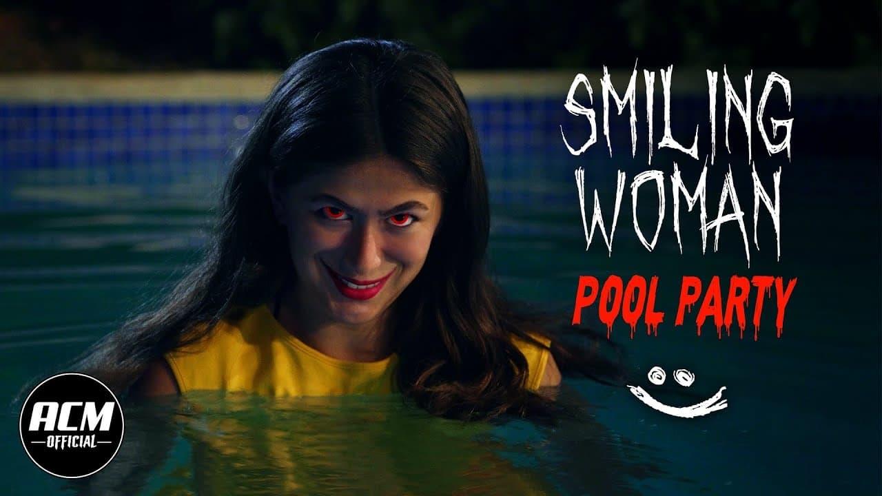 Smiling Woman Pool Party backdrop