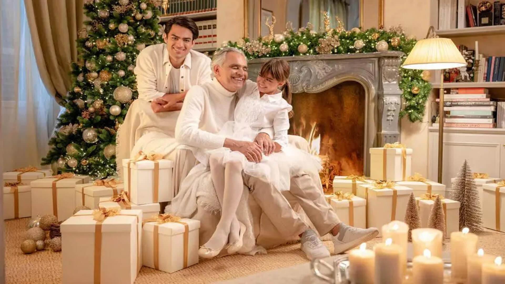 A Bocelli Family Christmas backdrop
