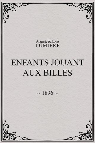 Enfants jouant aux billes poster