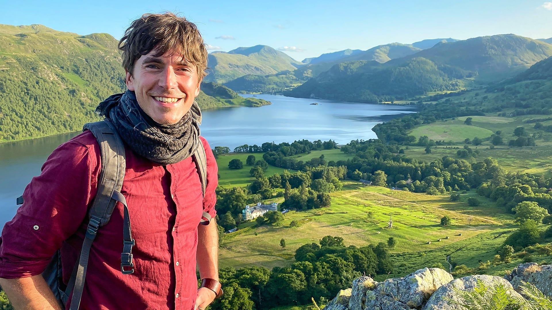 The Lakes with Simon Reeve backdrop