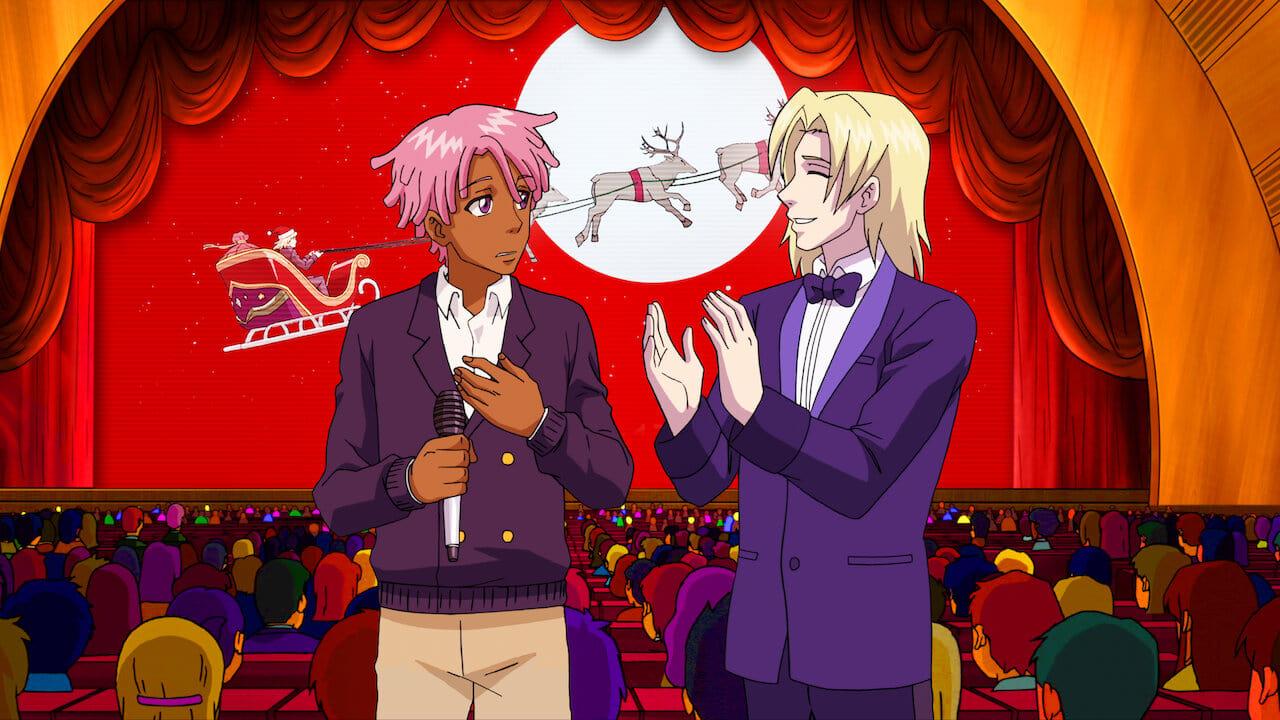 Neo Yokio: Pink Christmas backdrop