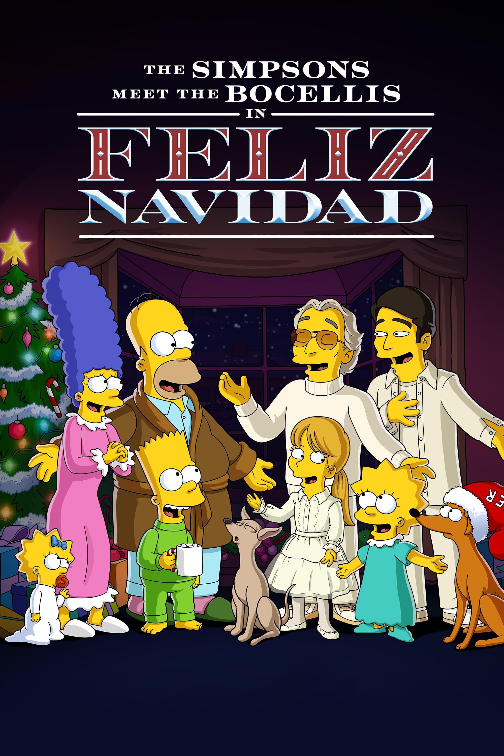 The Simpsons Meet the Bocellis in Feliz Navidad poster