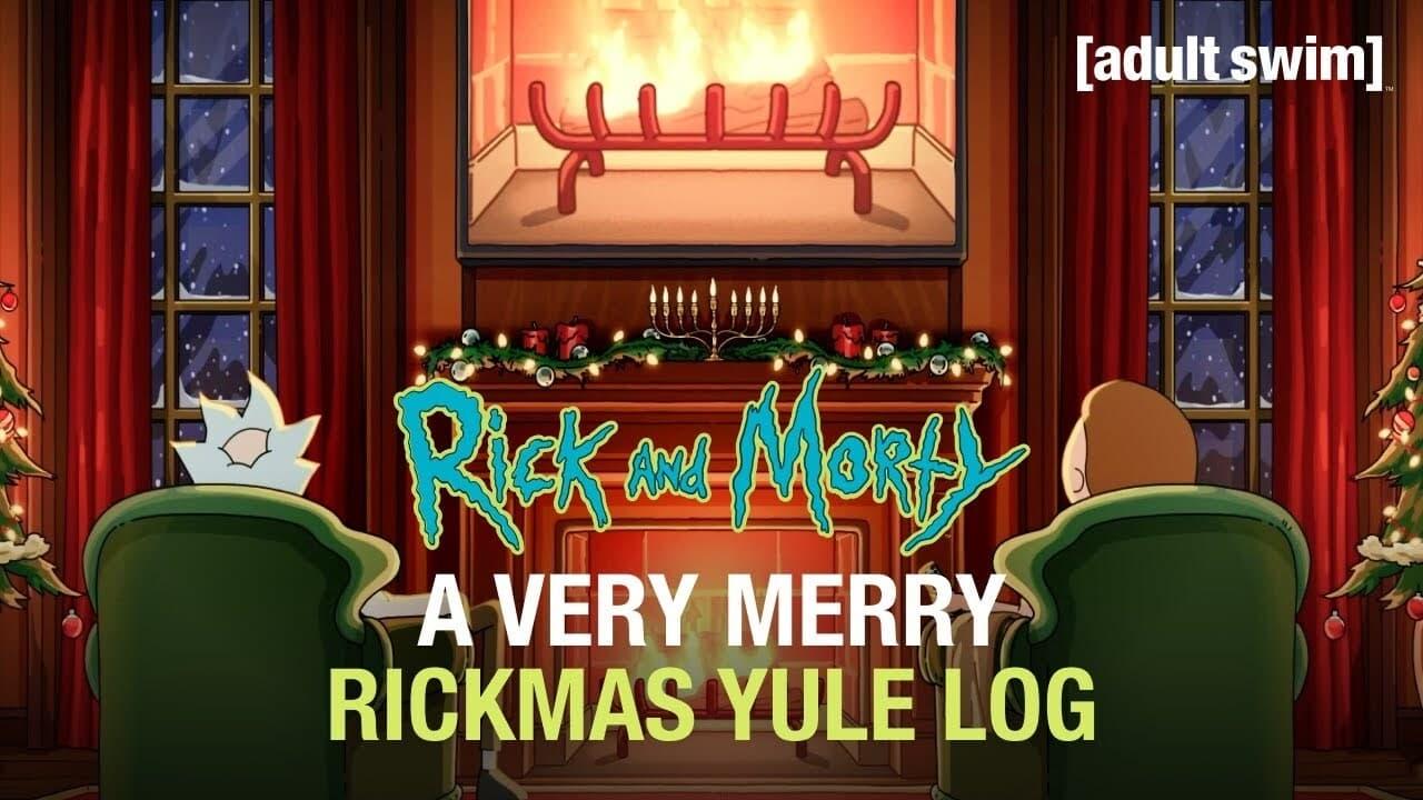A Very Merry Rickmas Yule Log backdrop