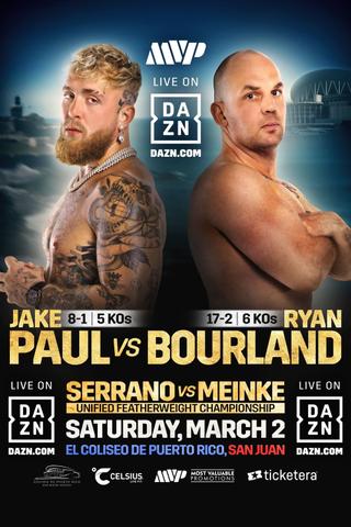Jake Paul vs. Ryan Bourland poster