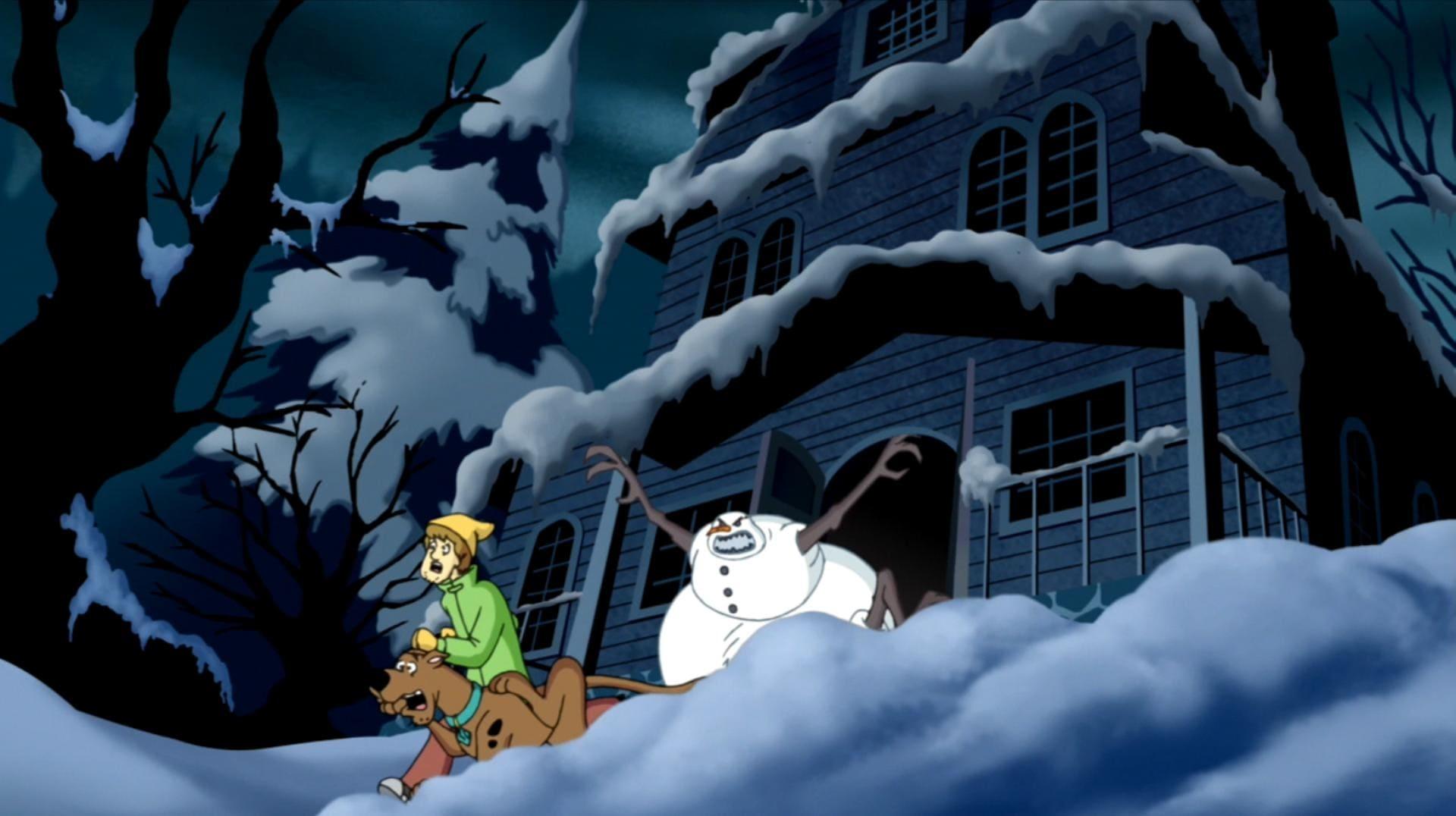 A Scooby-Doo! Christmas backdrop